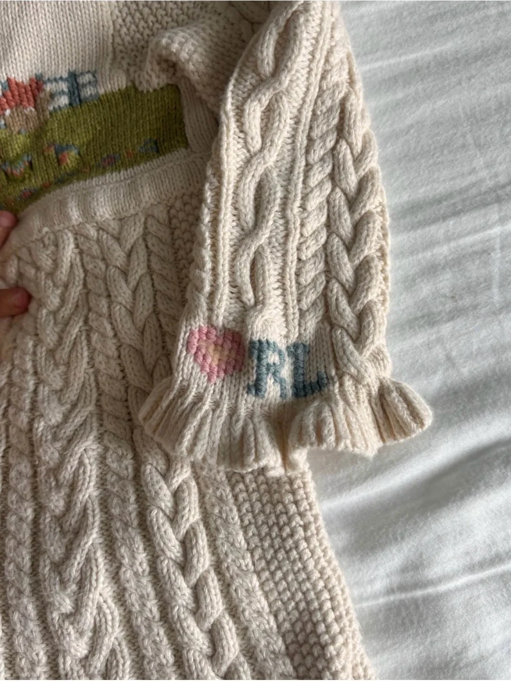 Intarsia-Knit Cream Cable Sweater Dress & Bloomers - Ralph Lauren